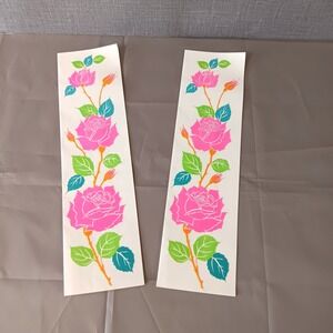Vintage Floral Rose Stationery Set Large 14.5" Writing Paper Ephemera Lot of 2